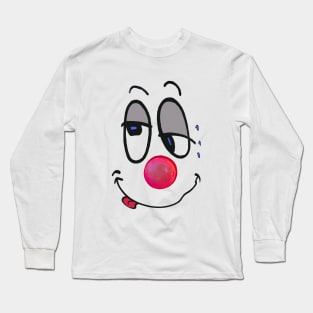 Mr Smiles, a big red nose red tongue cartoon grin Long Sleeve T-Shirt